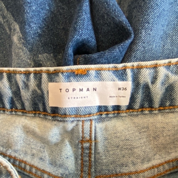 Topman Bleached Demin Raw hem shirts New Size 36 - Picture 6 of 7